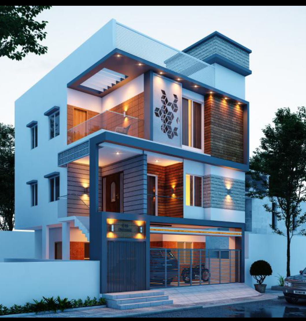 Modern 3BHK Residential Building with garden